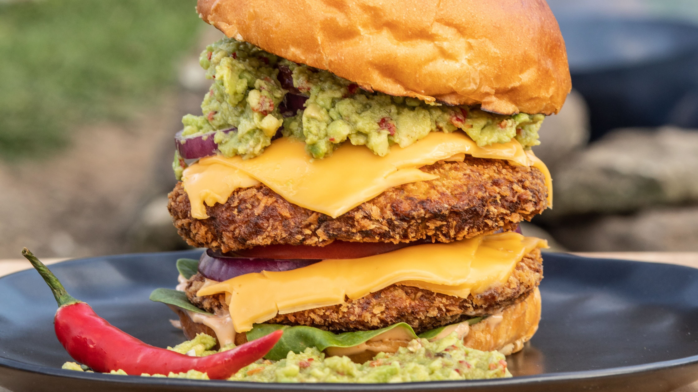 Veggie Burger Cooked In Nature