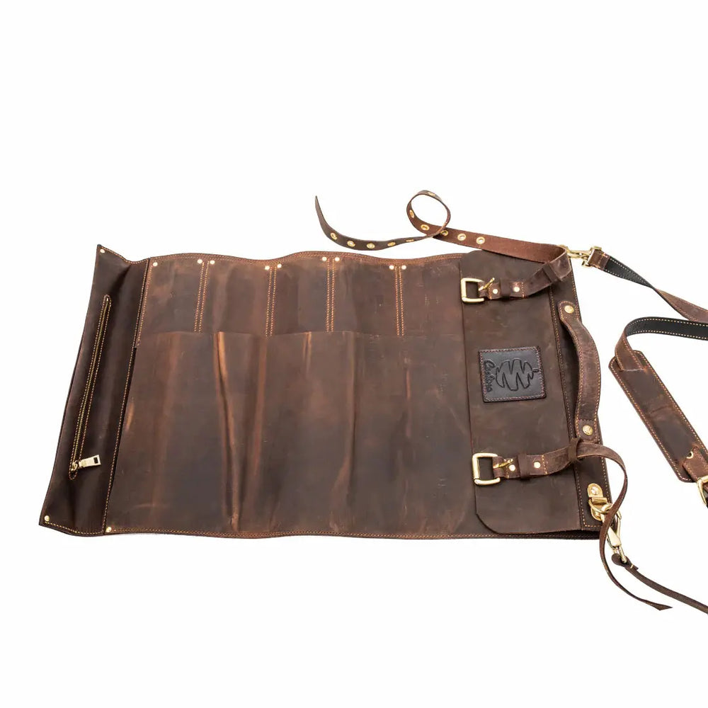 Leather Roll-Up Knife Bag