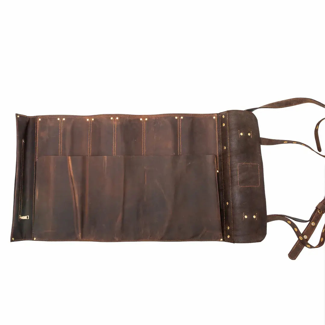 Leather Roll-Up Knife Bag