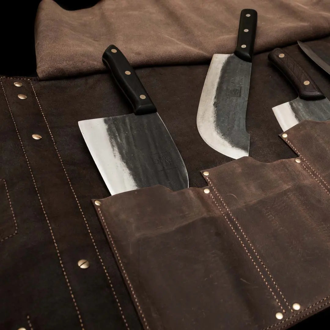 Leather Roll-Up Knife Bag