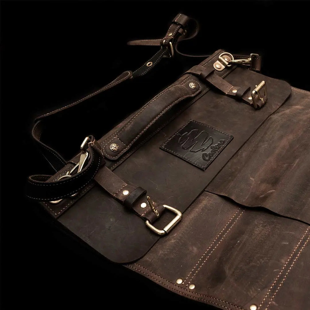 Leather Roll-Up Knife Bag