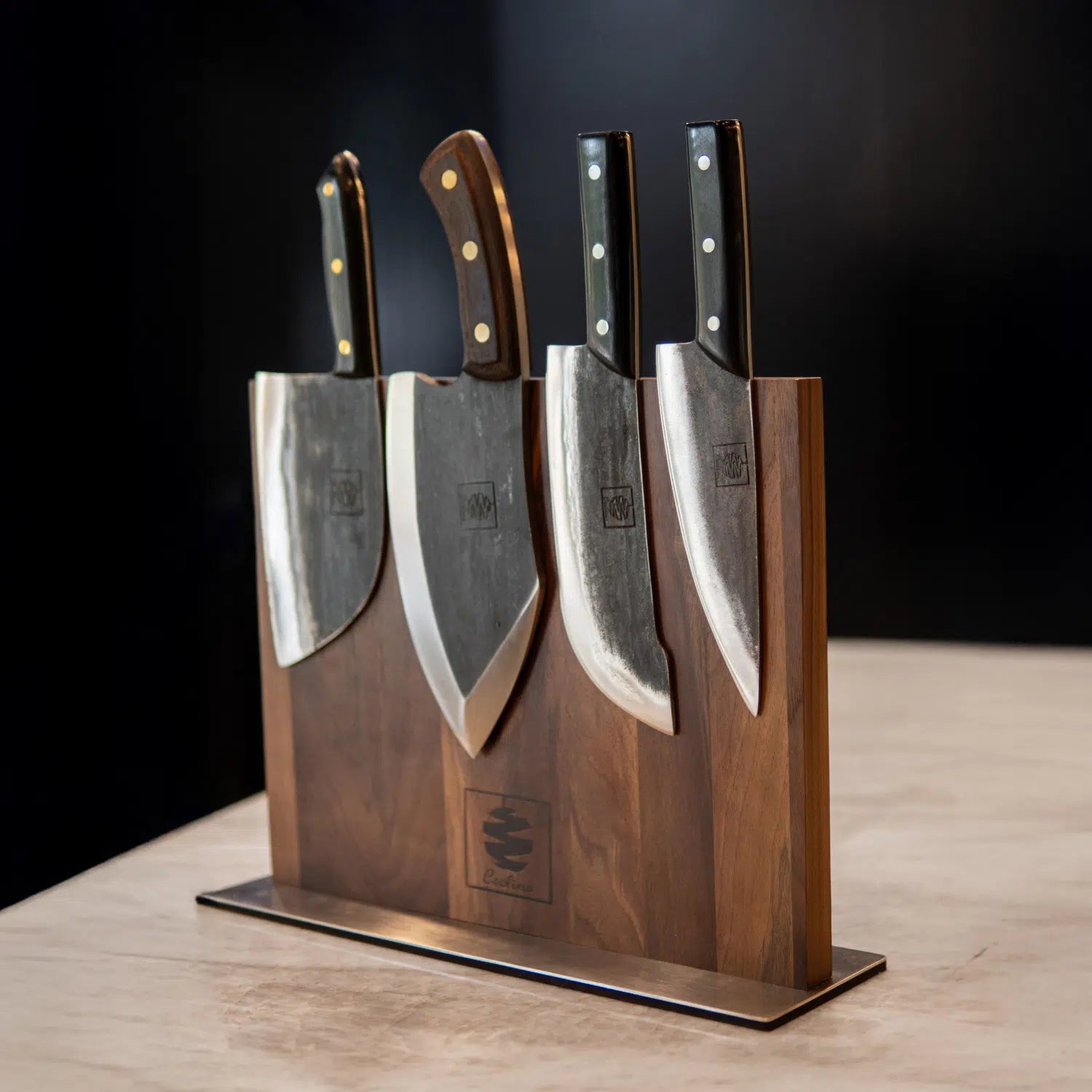 Walnut Magnetic Knives Holder